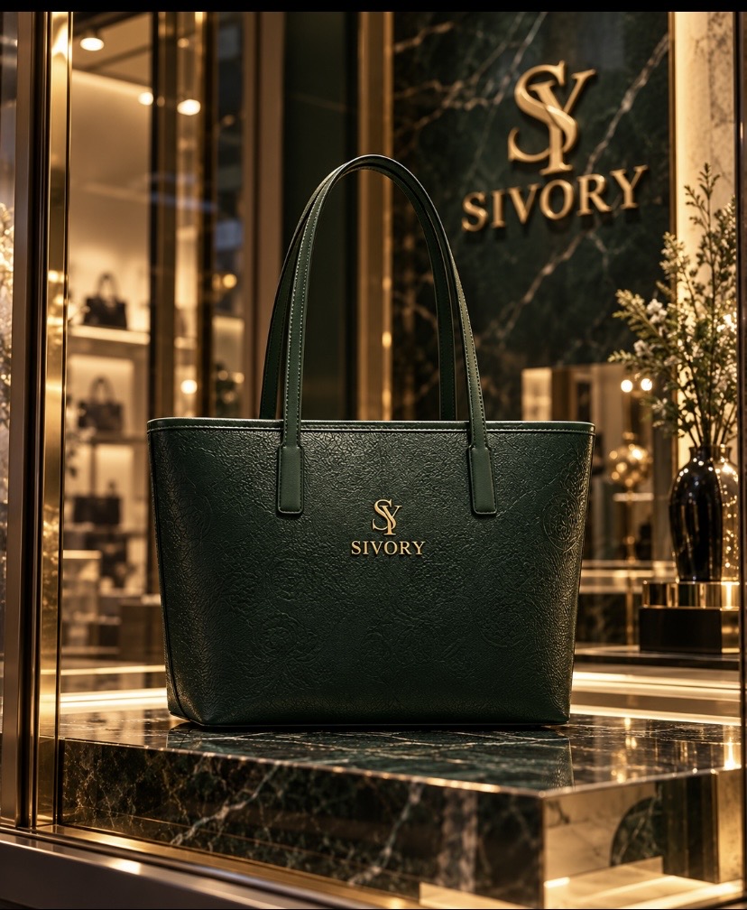 SIVORY — Koyu yeşil tote çanta