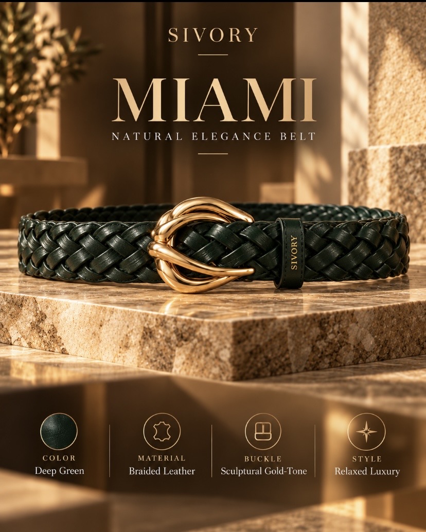 MIAMI — Koyu yeşil örgü kemer